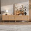 70inch Modern TV Stand with Rattan Doors for TVs up to 80"