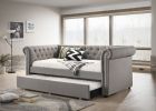 Luxurious 1pc Modern Aesthetic Beautifully Button Tufted Nailhead Trim Design Daybed Built-in pull-out Trundle Bed Living Space Guest Room Bedroom Dov