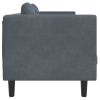Sofa Dark Grey Velvet (100% polyester)