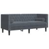 Chesterfield Sofa Set Dark gray Velvet, Foam