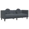 Sofa Set Dark grey Velvet (100% polyester)