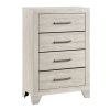 Contemporary Gray Oak Finish Storage Chest of 4x Drawers Wooden Bedroom Furniture 1pc
