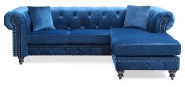 Glory Furniture Nola G0351B-SC Sofa Chaise ( 3 Boxes ), NAVY BLUE