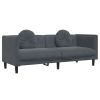 Sofa Set Dark Gray Velvet (100% polyester)