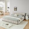 King Size Upholstered Bed, comfortable upholstered bed frame, Chenille fabric