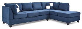 Glory Furniture Malone G630B-SC Sectional ( 3 Boxes), NAVY BLUE