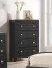 1pc Contemporary Modern White Faux Marble Top 4 Drawers Tall Chest Black Finish Bedroom Furniture