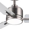 48 in. Integrated LED Farmhouse Indoor/Outdoor Nickel Smart Ceiling Fan with Remote Control