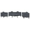 Sofa Set Dark grey Velvet (100% polyester)