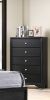 1pc Modern Glam Style Black Finish Glam Five Drawer Chest Pattern Wooden Bedroom Furniture