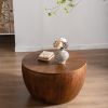 31.50"Vintage Style Bucket Shaped Coffee Table with storage function, for Office