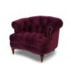 La Rosa Victorian Tufted Upholstered Accent Chair, Burgundy Velvet