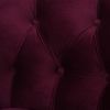La Rosa Victorian Tufted Upholstered Accent Chair, Burgundy Velvet