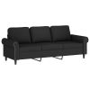 3-seater Sofa Black Velvet 3-seater 3-Seater Sofa Rectangular