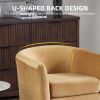 Velvet Accent Chair with Ottoman