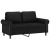 2-seater Sofa Black Faux leather, Metal, Foam 2-seater Durable