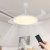Retractable Ceiling Fans with Lights, 42 inch Ceiling Fan with Light and Remote Control