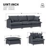 2 Piece Living Room Sofa Set with Throw Pillows, Chenille Sectional Couch Sets