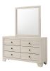 1pc Rustic Six Drawers Storage Dresser Brown White Washed Finish Wooden Bedroom Furniture