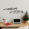 Stylish Edge Metal Line Racing Car Wall Adornment - Suspended Iron Wall Sculptures