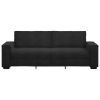 3-Seater Sofa Black Velvet 3-Seater Sofa Rectangular