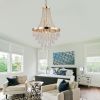 20" Modern Crystal Pendant Chandelier with Golden Finish