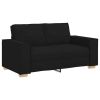 Sofa Set Black Fabric (100% polyester)
