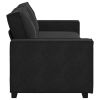 3-Seater Sofa Black Velvet 3-Seater Sofa Rectangular