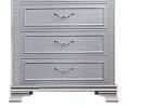Elegance Gray Finish 5-Drawers Chest Contemporary 1pc Chest Pull Handles and crystal Knobs Bedroom