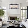27" Modern Black Geometric 8-Light Chandelier
