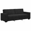 3-Seater Sofa Black Velvet 3-Seater Sofa Rectangular