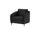 Sofia 36" Black Velvet Modern Chic Accent Armchair