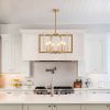 22" Modern Golden Geometric 6-Light Chandelier
