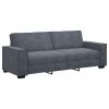 Sofa Set Dark Grey Velvet, Metal