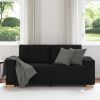 Loveseat Sofa Black 100% Polyester