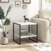 1PC 2-Tier Square End Table with Storage Shelf Reversible Design
