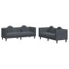 Sofa Set Dark Gray Velvet (100% polyester)