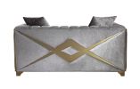 Velencia Modern Style Loveseat in Silver