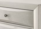 1pc Contemporary Neutral White Finish Curved Drawer Fronts Storage Five Drawers Chest Wooden