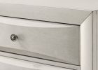 1pc Contemporary Neutral White Finish Curved Drawer Fronts Storage Six Drawers Dresser Wooden Furniture