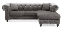 Glory Furniture Nola G0350B-SC Sofa Chaise ( 3 Boxes ), DARK GRAY