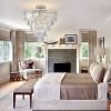 Large crystal chandelier in white chrome color