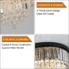 20" Luxury Crystal Flush Mount Ceiling Light with Black Finish