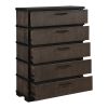 Two-Tone Brown Black Finish Drawers Chest 1pc Modern Industrial Design Bedroom Furniture