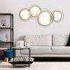 HOMCOM Metal Wall Art Modern Mirror Decor Home Hanging Wall Sculptures for Living Room Bedroom Dining Room