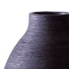 24" Textured Matte Ceramic Floor Vase, Black