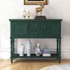 Retro Console Table with Storage, Narrow Entryway Table with 2 Drawers and 2 Door Cabinets