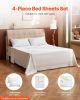VEVOR 4-Piece Bed Sheet Set - King Size