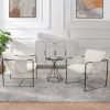 2 Sets 1 Case, Upholstered hanging armchair with arm pocket metal frame