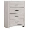 Geary Coastal White Rectangular 4-Drawer Chest